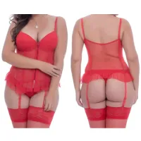 Espartilho Plus Size tule com Renda - 303 - Foto 3