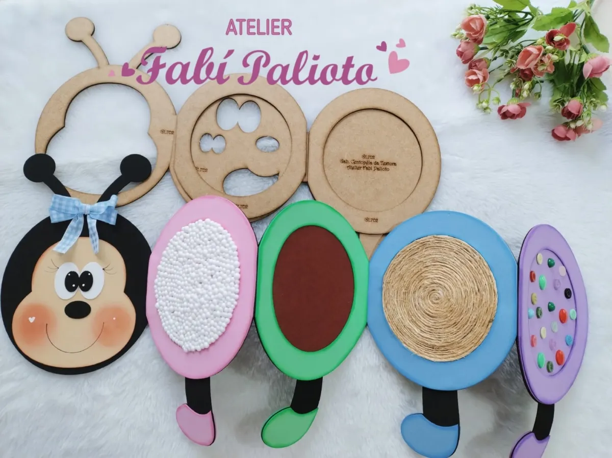 G1.702 Gabarito de Moldes em MDF Centopéia da Textura Imagem