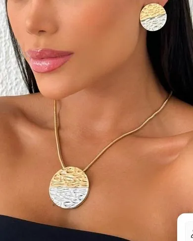 CONJUNTO TIFFANY BANHADO EM OURO 18K