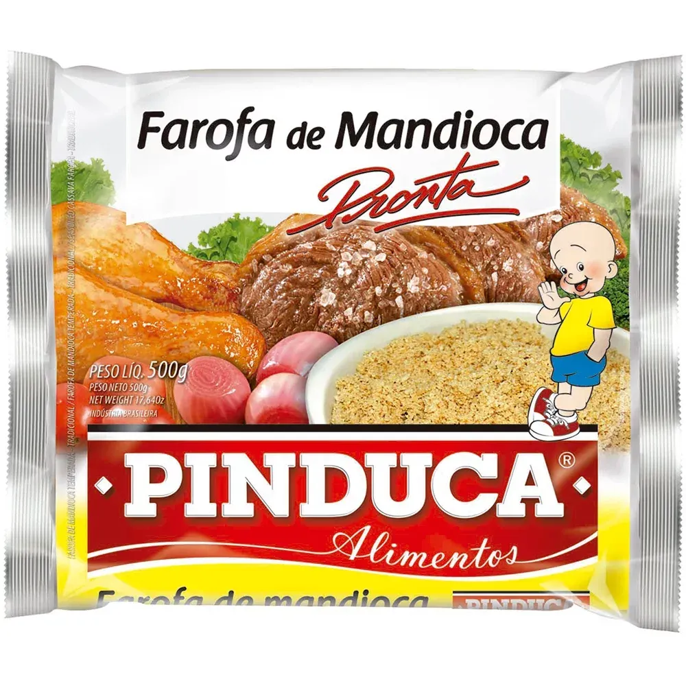 12  pacote de Farofa de Mandioca Pinduca Tradicional de 500g