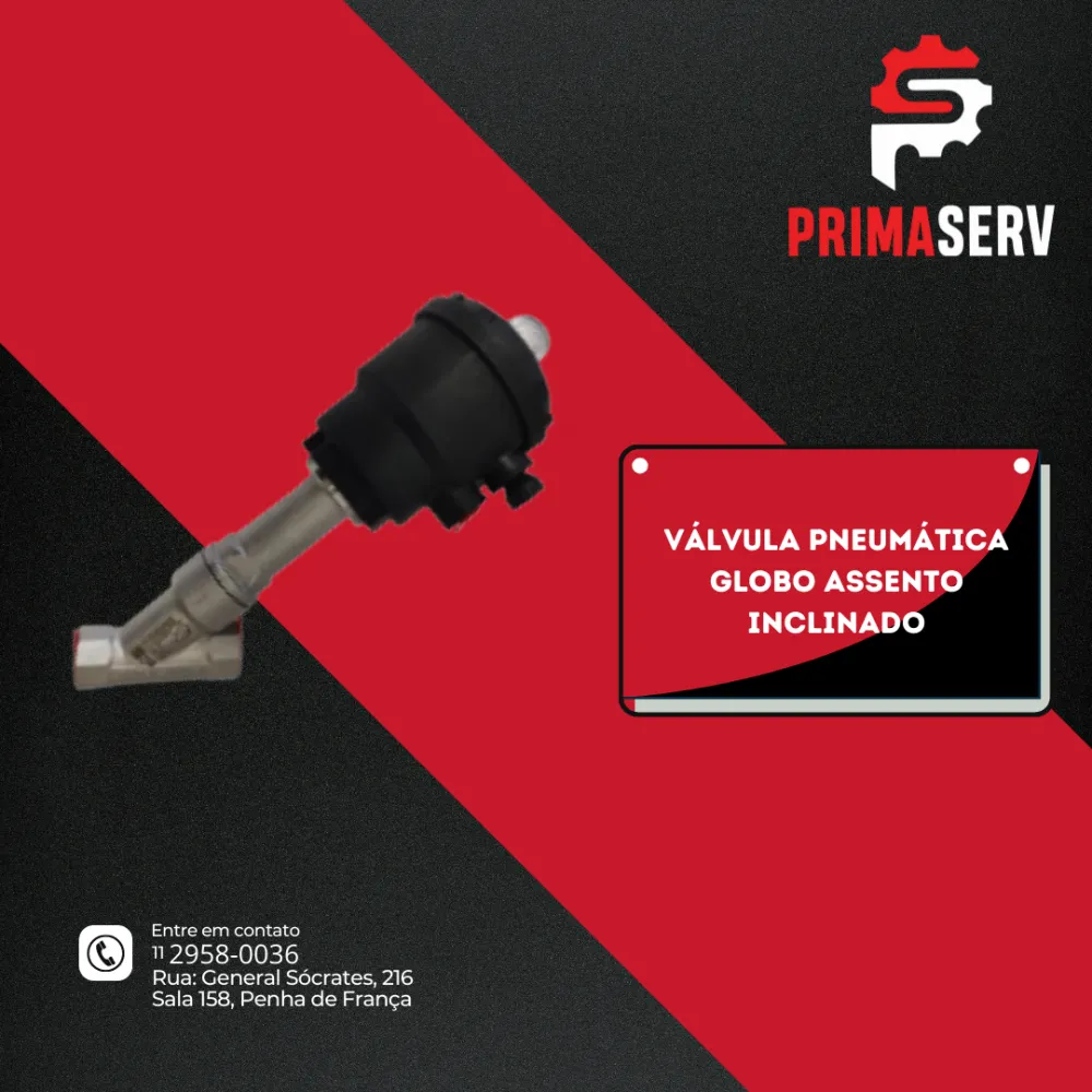VÁLVULA PNEUMÁTICA GLOBO ASSENTO INCLINADO,