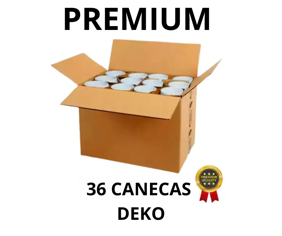  36 CANECAS DE CERAMICA PREMIUM MARCA  DEKO PARA SUBLIMAÇÃO 325 ML  Imagem
