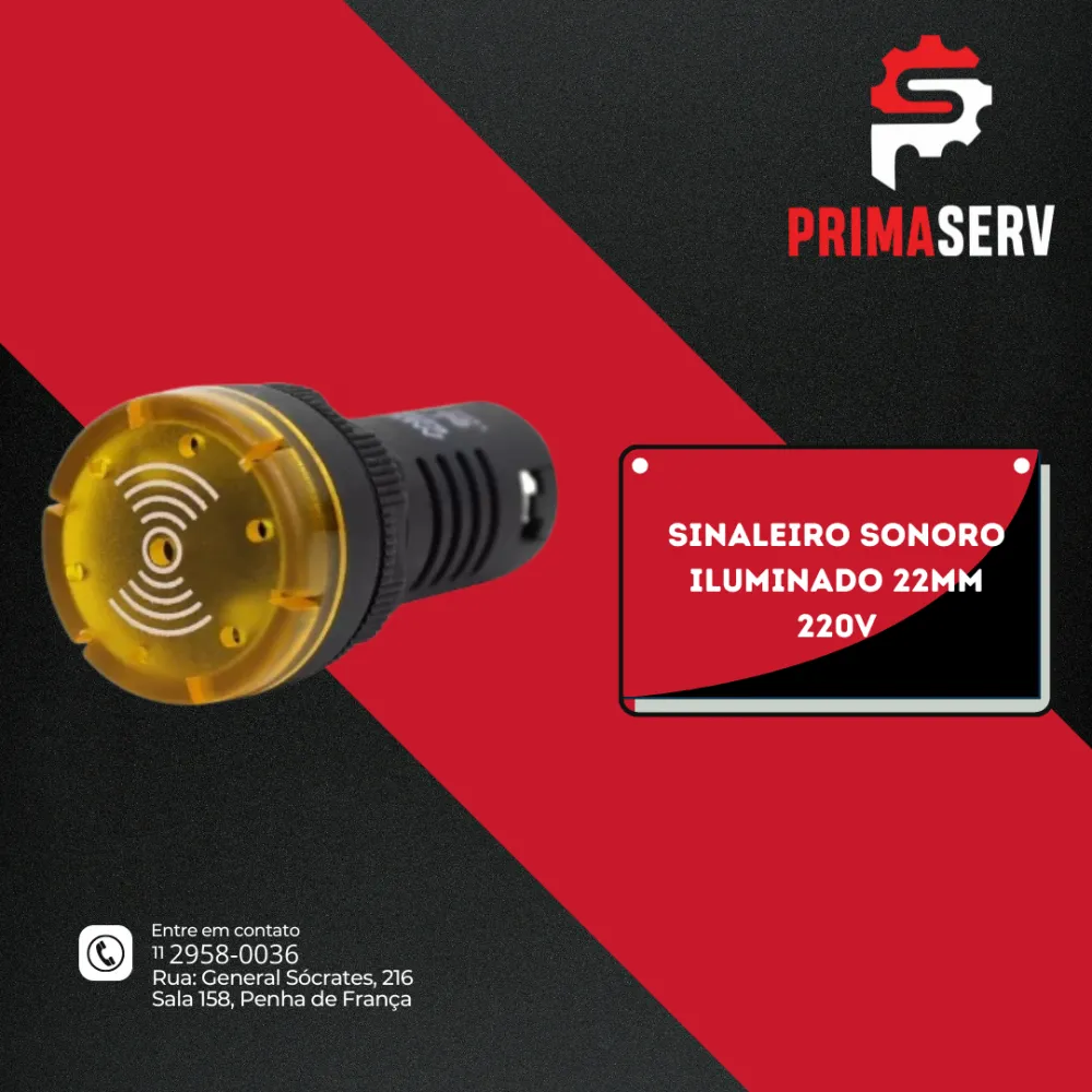 SINALEIRO SONORO ILUMINADO 22MM 220V