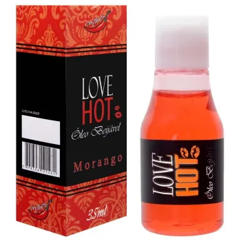 LOVE HOT ÓLEO BEIJÁVEL AROMÁTICO MORANGO 35ML - CHILLIES.                                                                                            LIBYSEXSHOP