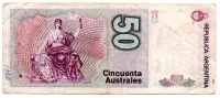 Argentina - 50 Australes - Cédula Estrangeira - MBC - Foto 2