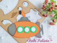 G1.703 Gabarito de Moldes em MDF Submarino Big Meios de Transporte