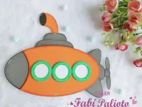 G1.703 Gabarito de Moldes em MDF Submarino Big Meios de Transporte - Foto 3