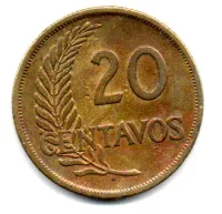 Peru - 1944 - 20 Centavos - Foto 2