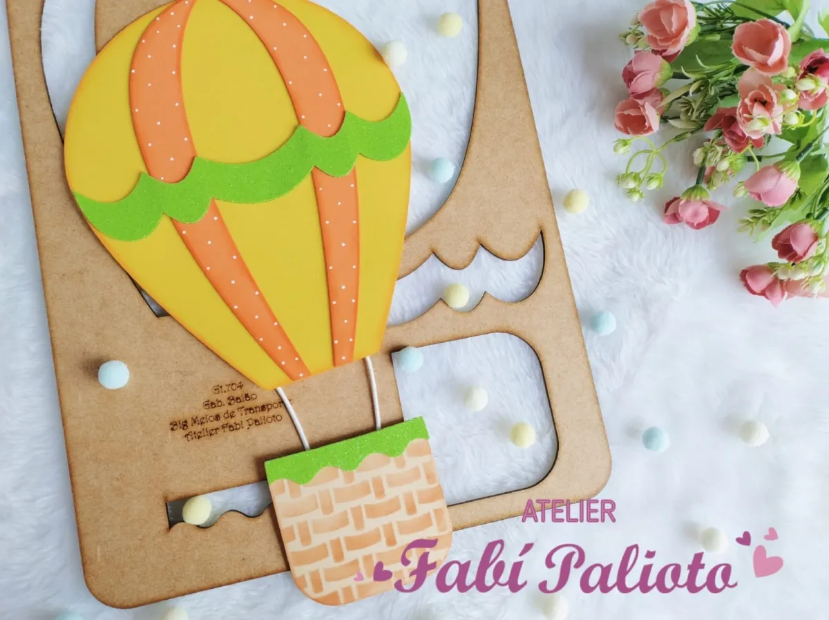  G1.704 Gabarito de Moldes em MDF Balão Big Meios de Transporte Imagem