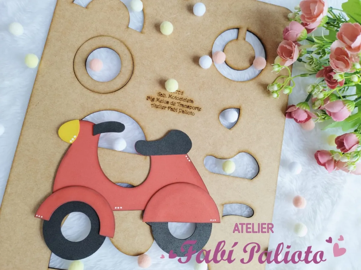 G1.706  Gabarito de Moldes em MDF Motocicleta  Big Meios de Transporte Imagem