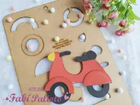 G1.706  Gabarito de Moldes em MDF Motocicleta  Big Meios de Transporte - Foto 2