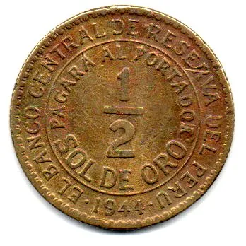 Peru - 1944 - 1/2 Sol