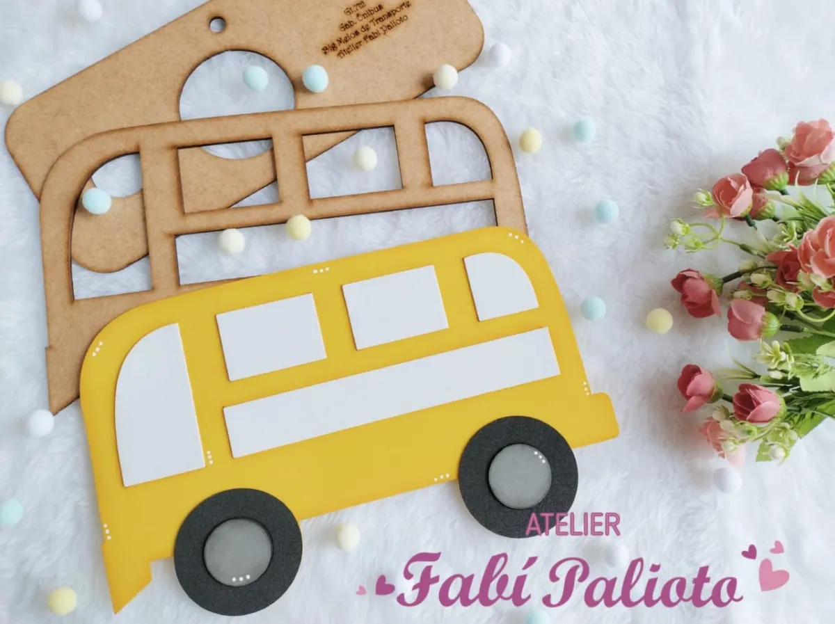 G1.712  Gabarito de Moldes em MDF Ônibus  Big Meios de Transporte Imagem