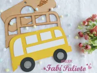 G1.712  Gabarito de Moldes em MDF Ônibus  Big Meios de Transporte