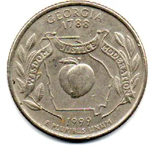 Estados Unidos - 1999D - 25 Cents - Georgia - State Quarter Dollar