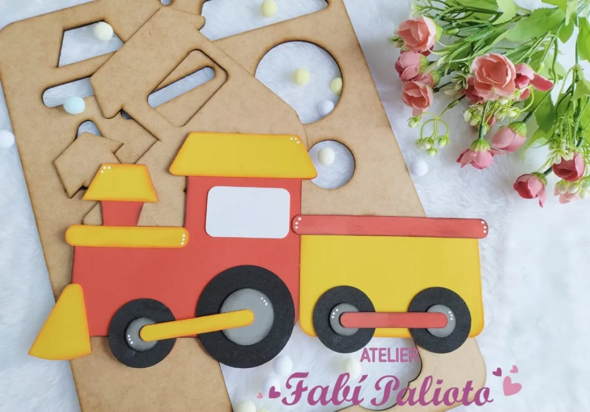 G1.714  Gabarito de Moldes em MDF Trem  Big Meios de Transporte Imagem