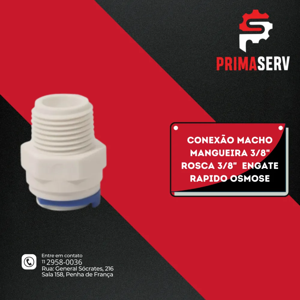 CONEXÃO MACHO MANGUEIRA 3/8"  ROSCA 3/8"  ENGATE RAPIDO OSMOSE