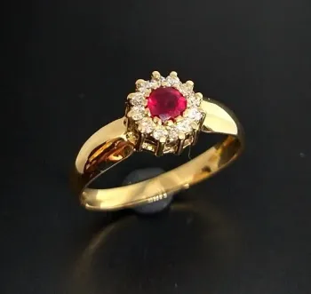 Anel de formatura ouro 18K (Rubi e Diamante) - AN365 - Foto 2