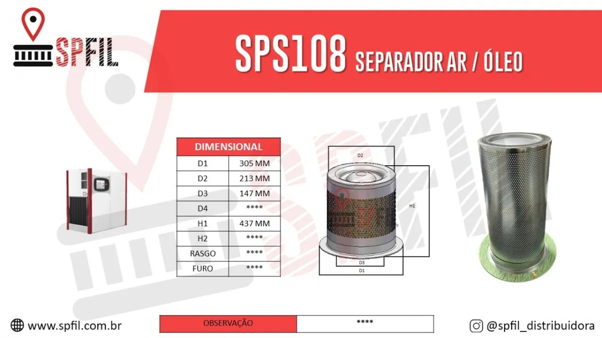 Separador Ar / Óleo  SPS108