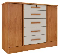 Cômoda 5 Gavetas 2 Portas Fortuna - Foto 5