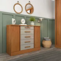 Cômoda 5 Gavetas 2 Portas Fortuna