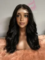 Eda 60/65cm  350 gramas Lace Front HD humana Eda  cabelo brasileiro reparticao livre big - Foto 7