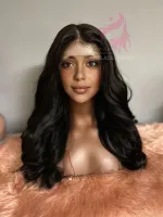 Eda 60/65cm  350 gramas Lace Front HD humana Eda  cabelo brasileiro reparticao livre big - Foto 6