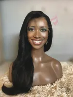 Eda 60/65cm  350 gramas Lace Front HD humana Eda  cabelo brasileiro reparticao livre big - Foto 2