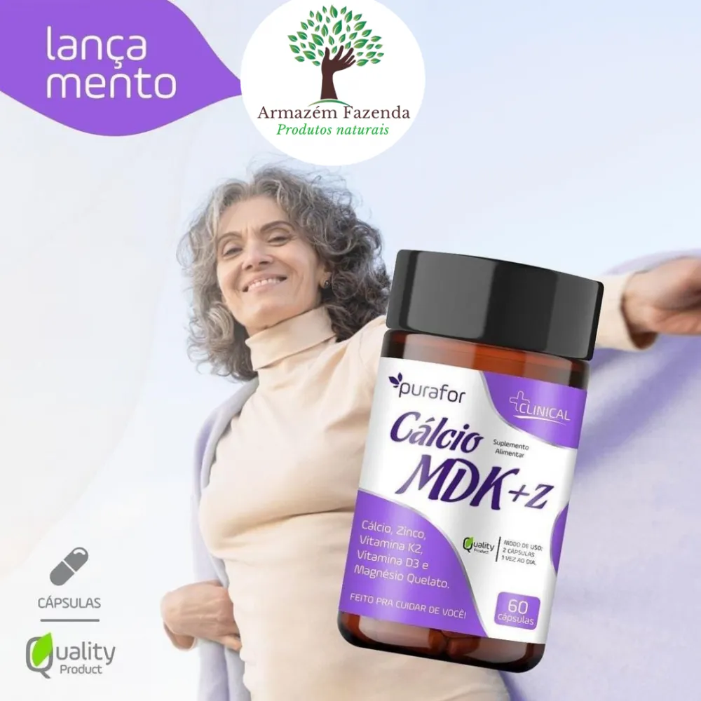 Vitamina Calcio MDK +Zinco 60 Cps Purafor