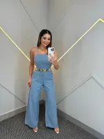 MACACÃO JEANS FRENTE ÚNICA (Não Acompanha Cinto) - Foto 2