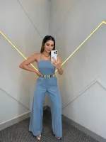 MACACÃO JEANS FRENTE ÚNICA (Não Acompanha Cinto) - Foto 3