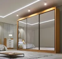 Guarda Roupa Dubai Casal com Espelho 3 Portas 8 Gavetas Doro 2,73