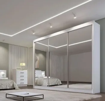 Guarda Roupa Dubai Casal com Espelho 3 Portas 8 Gavetas Doro 2,73 - Foto 2