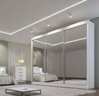 Guarda Roupa Dubai Casal com Espelho 3 Portas 8 Gavetas Doro 2,73 - Foto 2