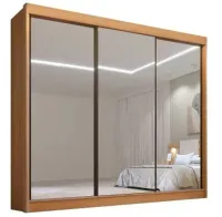 Guarda Roupa Dubai Casal com Espelho 3 Portas 8 Gavetas Doro 2,73 - Foto 3