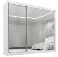Guarda Roupa Dubai Casal com Espelho 3 Portas 8 Gavetas Doro 2,73 - Foto 4