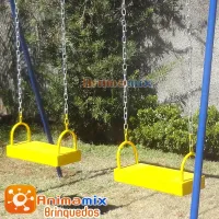Balanço de Ferro 2 Lugares Prancha de Madeira - Foto 2