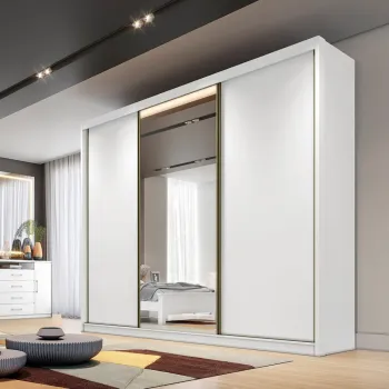 Guarda-Roupa Diamond 3 Portas 2,42 100% MDF - Foto 2