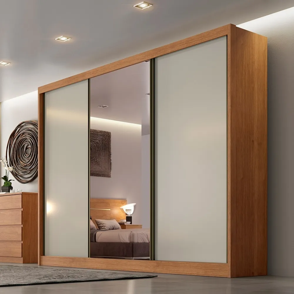 Guarda-Roupa Diamond 3 Portas 2,42 100% MDF Imagem