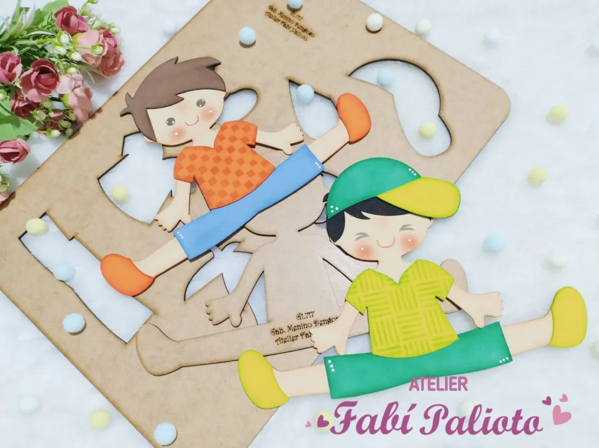 G1.717 Gabarito de Moldes em MDF Menino Dengoso Imagem