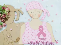 G1.720  Gabarito de Moldes em MDF Mulher Outubro Rosa 40cm