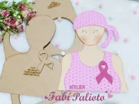 G1.721  Gabarito de Moldes em MDF Mulher Outubro Rosa 30cm