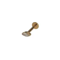 Labret NAVETE SLIM em Titânio PVD DOURADO 1.2mm com Pedra TIT10 - Foto 3