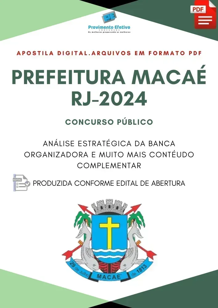Apostila Prefeitura Macaé RJ Auditor Contador 2024 Imagem