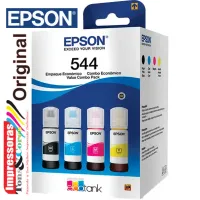 Kit Garrafa Epson T544 para Ecotank Preto, Ciano, Magenta, Amarelo - 1 UN