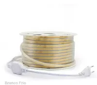 MANGUEIRA LED COB BRANCA FRIA 6000k  220v rolo 50 metros