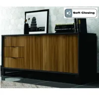 Armário Baixo Credenza 1360 com Portas e  3 Gavetas Lado Esquerdo Nobile