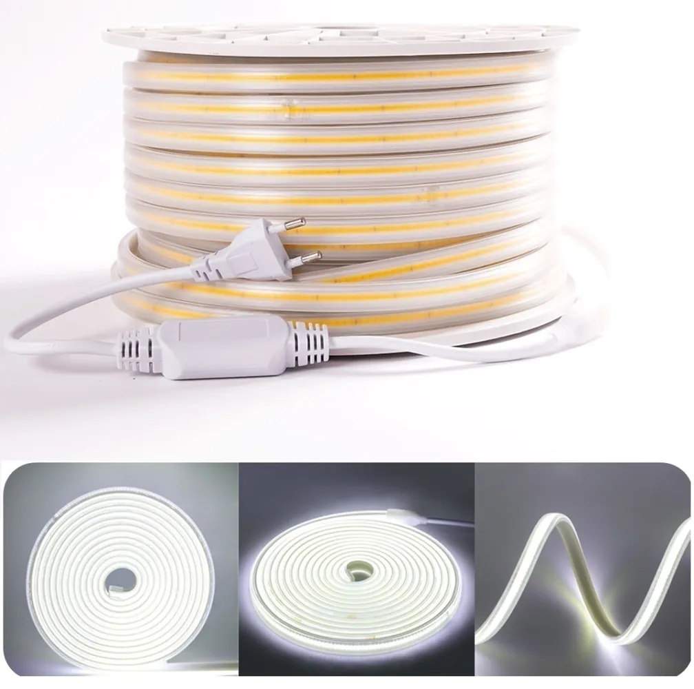 MANGUEIRA LED COB BRANCA FRIA 6000k  12v rolo 100 metros Imagem