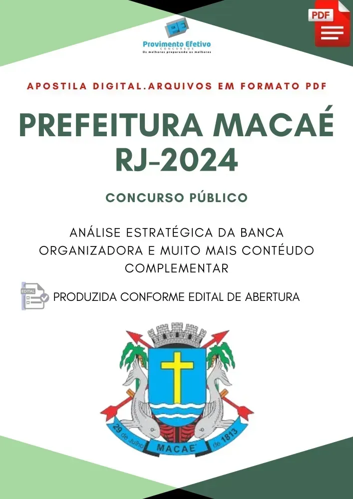 Apostila Prefeitura Macaé RJ Assistente Previdenciário 2024 Imagem