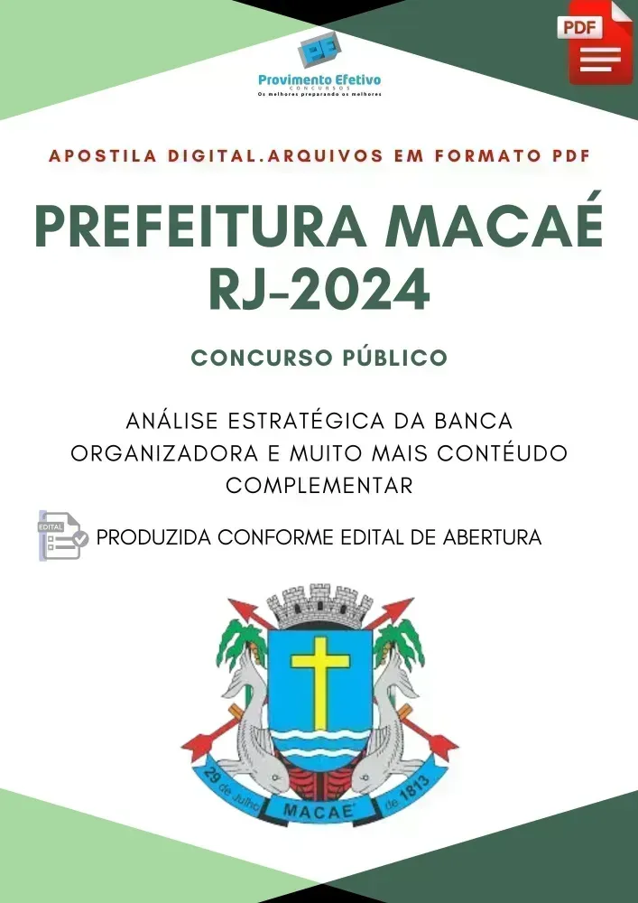 Apostila Prefeitura Macaé RJ Contabilidade Analista 2024 Imagem